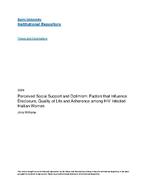 Perceived social support and optimism : factors that influence disclosure, quality of life and adherence among HIV infected Haitian women